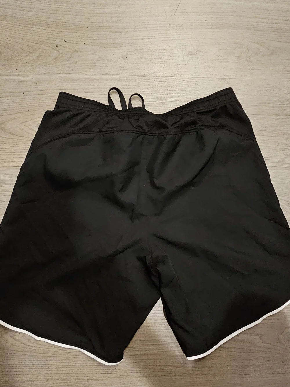Nike Men’s Black Athletic Shorts with White Piping